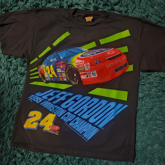 Vintage 1995 Jeff Gordon NASCAR Tee Nutmeg Tag XL DuPont Winston Cup Champ - Picture 1 of 8